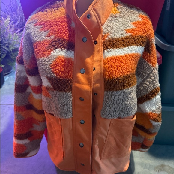 Jackets & Blazers - Colorful Sherpa Jacket with Snap Buttons m82